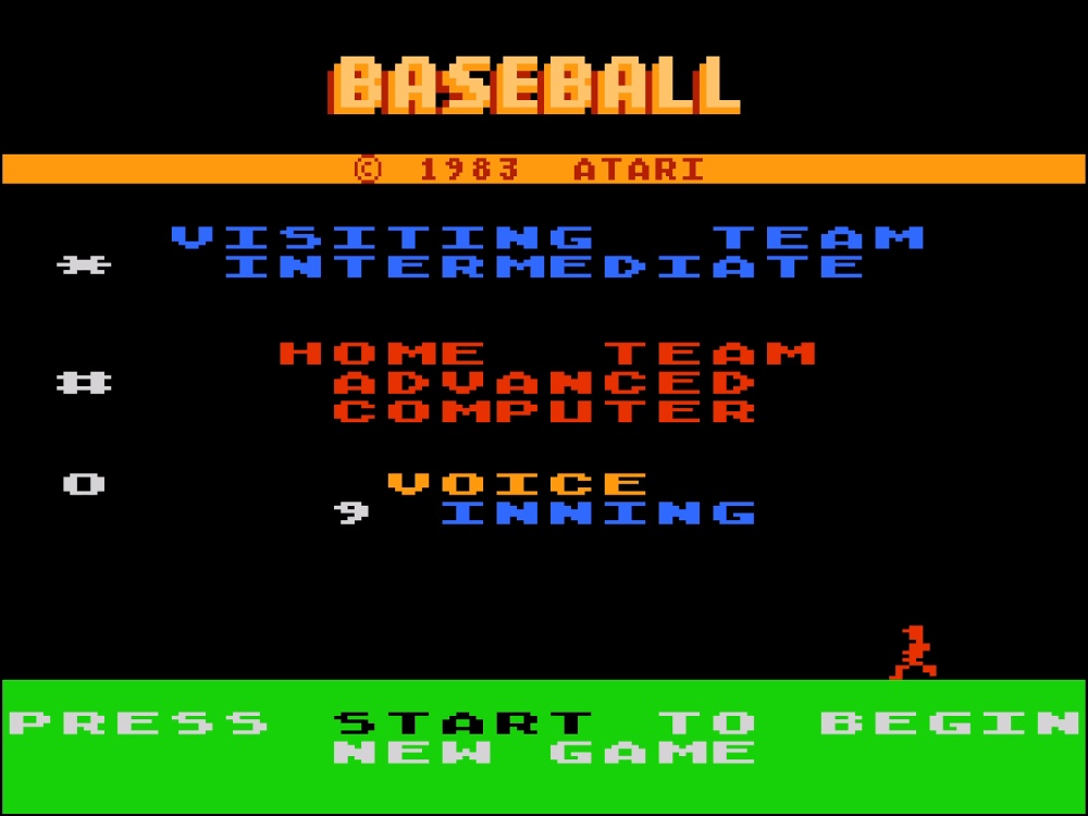 Title Screen of Realsports Baseball for Atari 5200